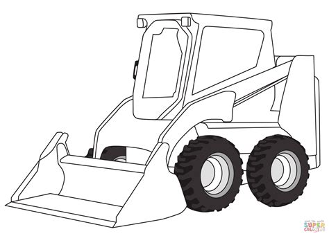 mini excavator excavator coloring page|printable skid steer coloring pages.